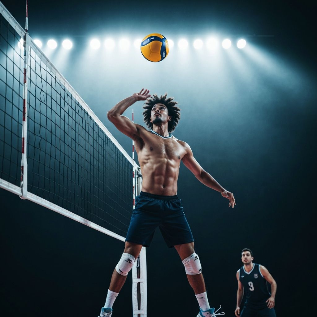 Jogadora de volei cortando